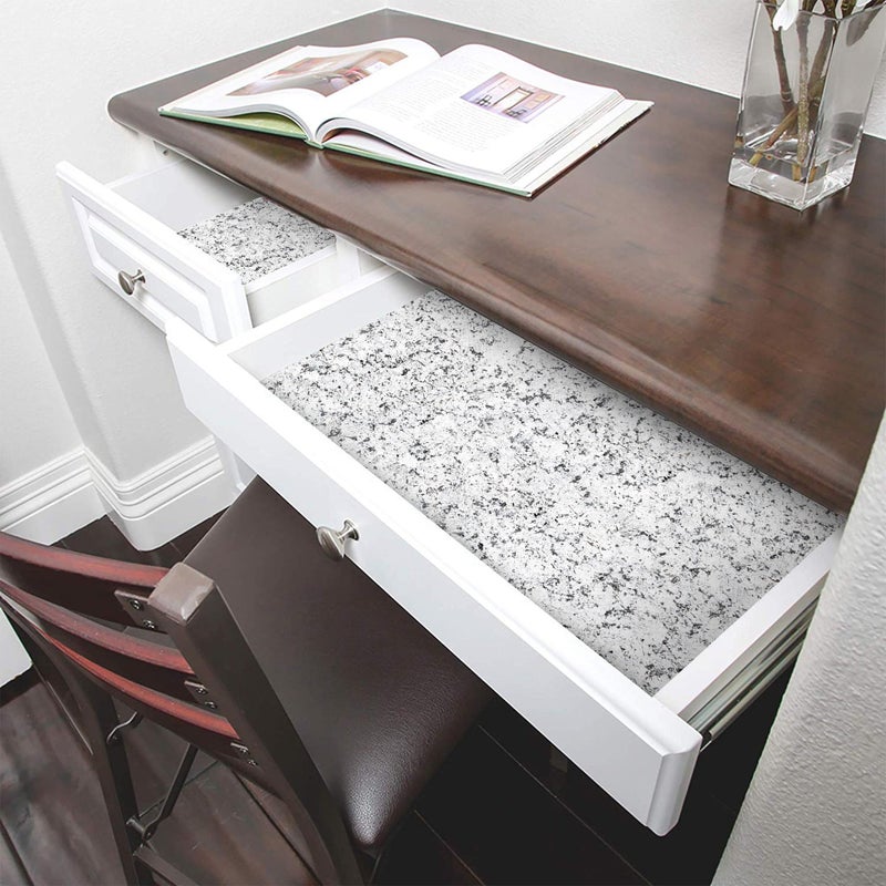 Smart Design Bonded Grip Shelf Liner - 12 Inch x 10 Feet - Non Adhesive, Strong Grip Bottom, Easy Clean Kitchen Drawer, Cabinet, Cupboard Dresser Protector Cover, Non Slip Rubber Mat - Diamond Granite - Image 3